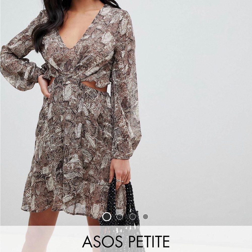 Asos petite mini dress animal print